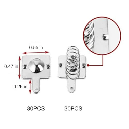 SPRING-LOADED BATTERY CONTACT PLATES SET OF 30 PAIRS ELECTRONIC ACCESSORIES Manufacturer code SWC5908151223284