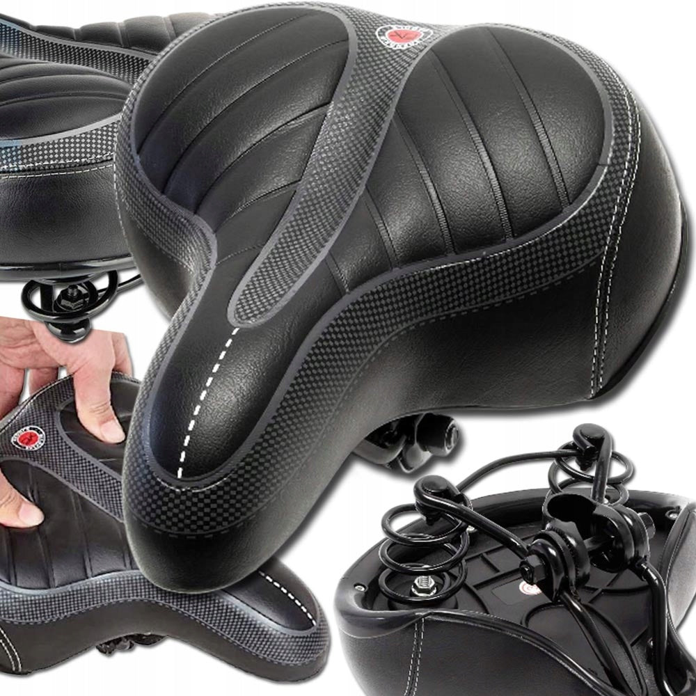 SPRING-LOADED BICYCLE SADDLE SOFT LARGE WIDE URBAN SADDLE BIKE