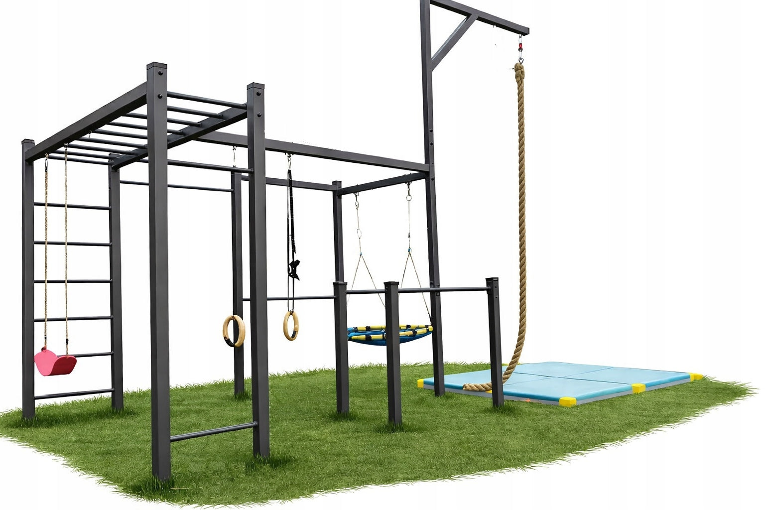 SQUARE STREET WORKOUT BAR HANDRAILS + PLAY CLIMBING ROPE PROFILE 50X50X3