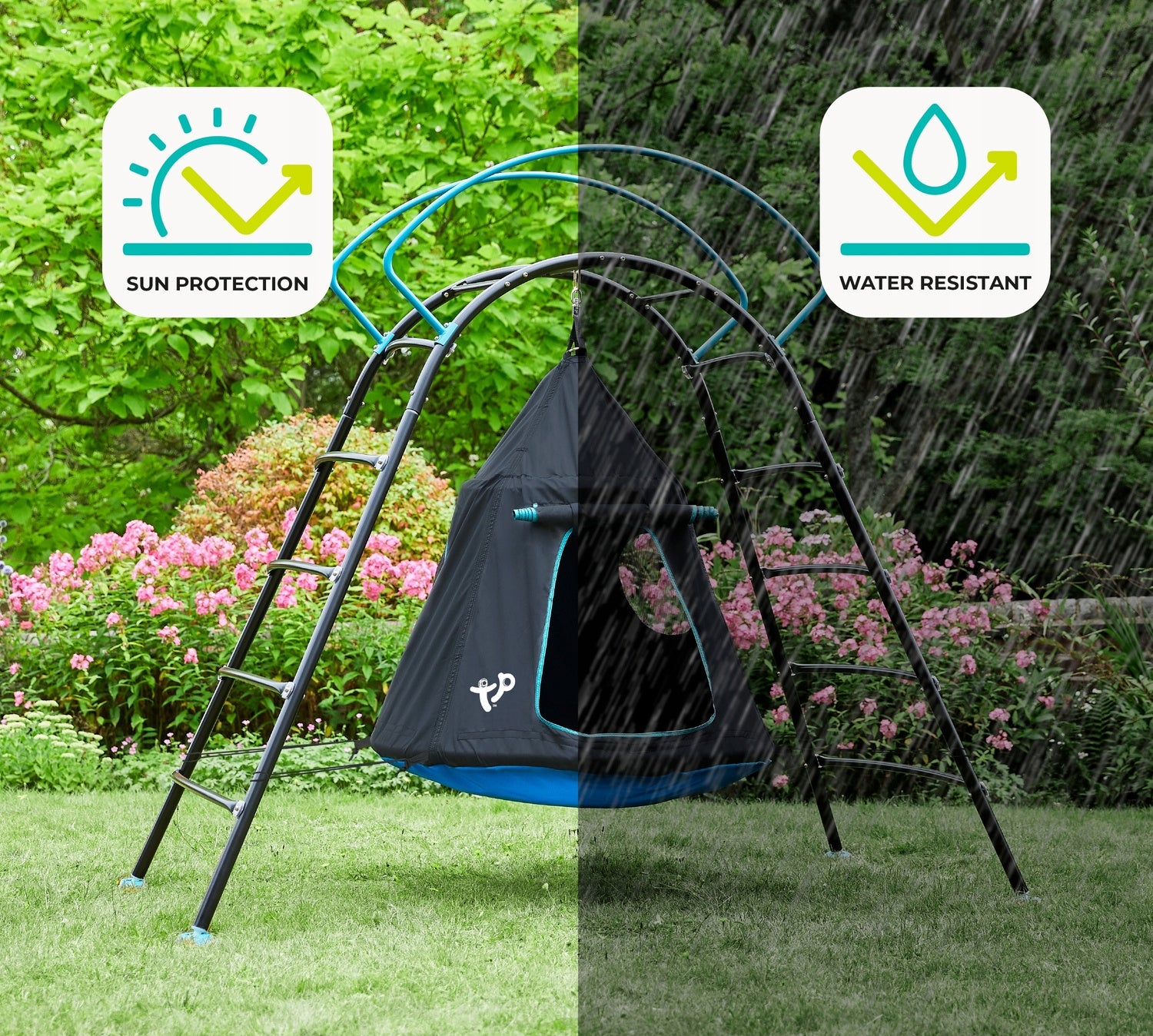 SQUARE TOYS GARDEN HOUSE UFO SWING CLIMBING LADDER TP Toys Included house ladder