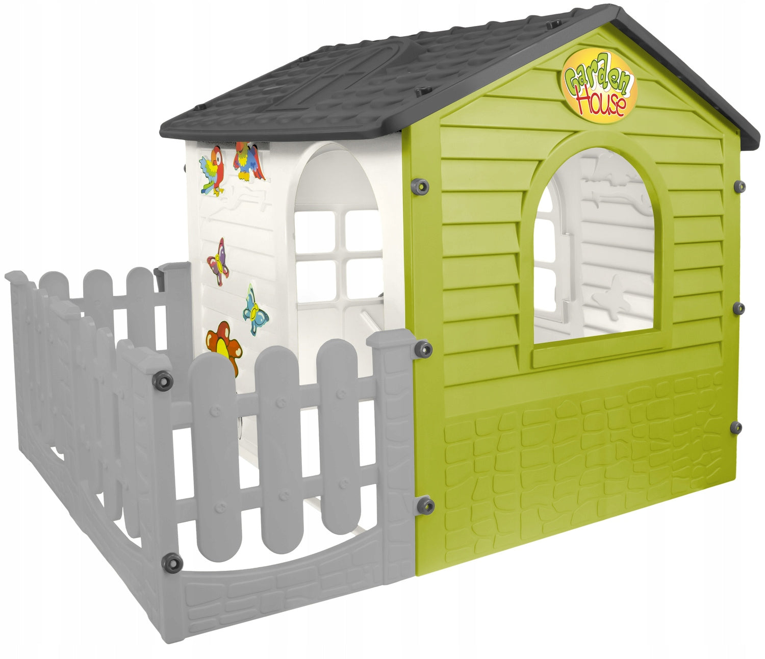 SQUARE TOYS Garden House WITH FENCE SLIDE TABLE SET 3in1 Polish Kid's age 12+ months