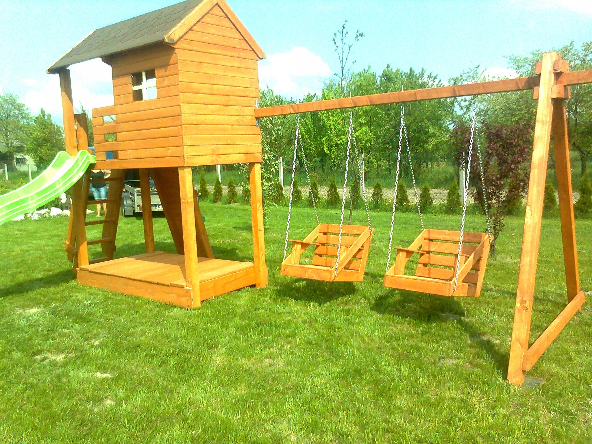 SQUARE TOYS SWING SLIDE TRANSPORT CHEAP Dominant material wood