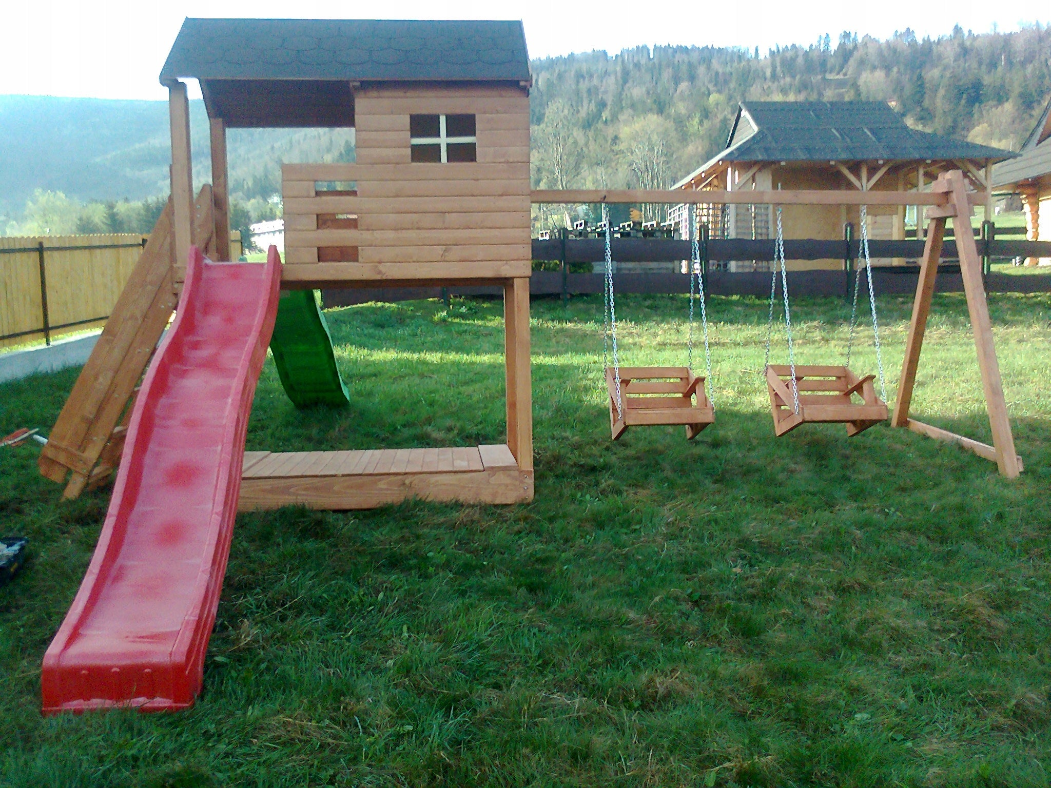 SQUARE TOYS SWING SLIDE TRANSPORT CHEAP Kind wooden