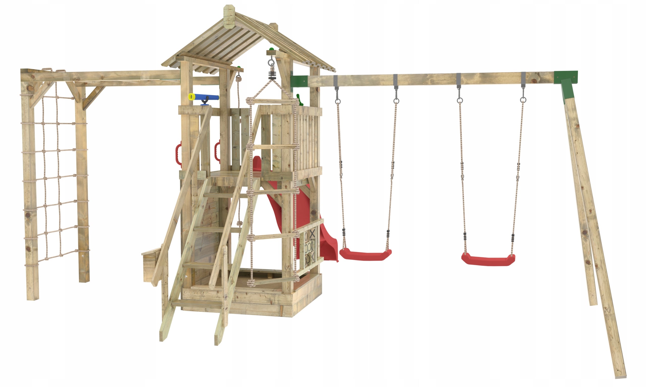 SQUARE TOYS Slide 2x Swing Climbing Wall for children +FREEBIES Kind wooden