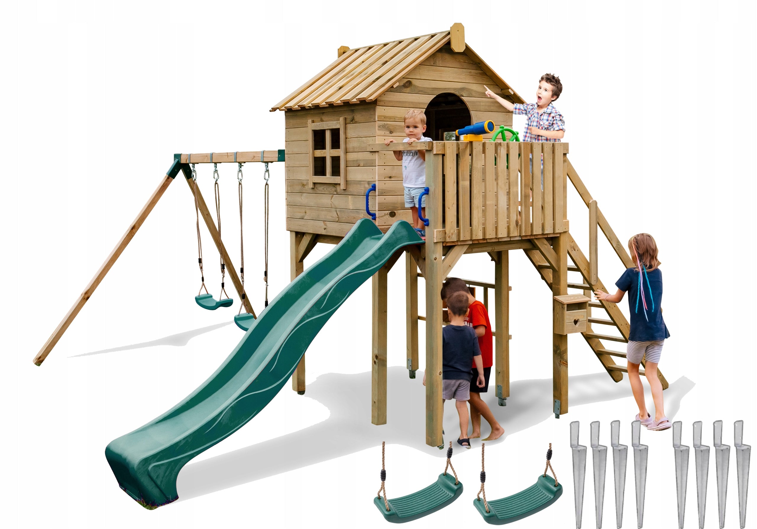 SQUARE TOYS Slide Cottage for children 2x Swing MANUFACTURER!!! + Freebies