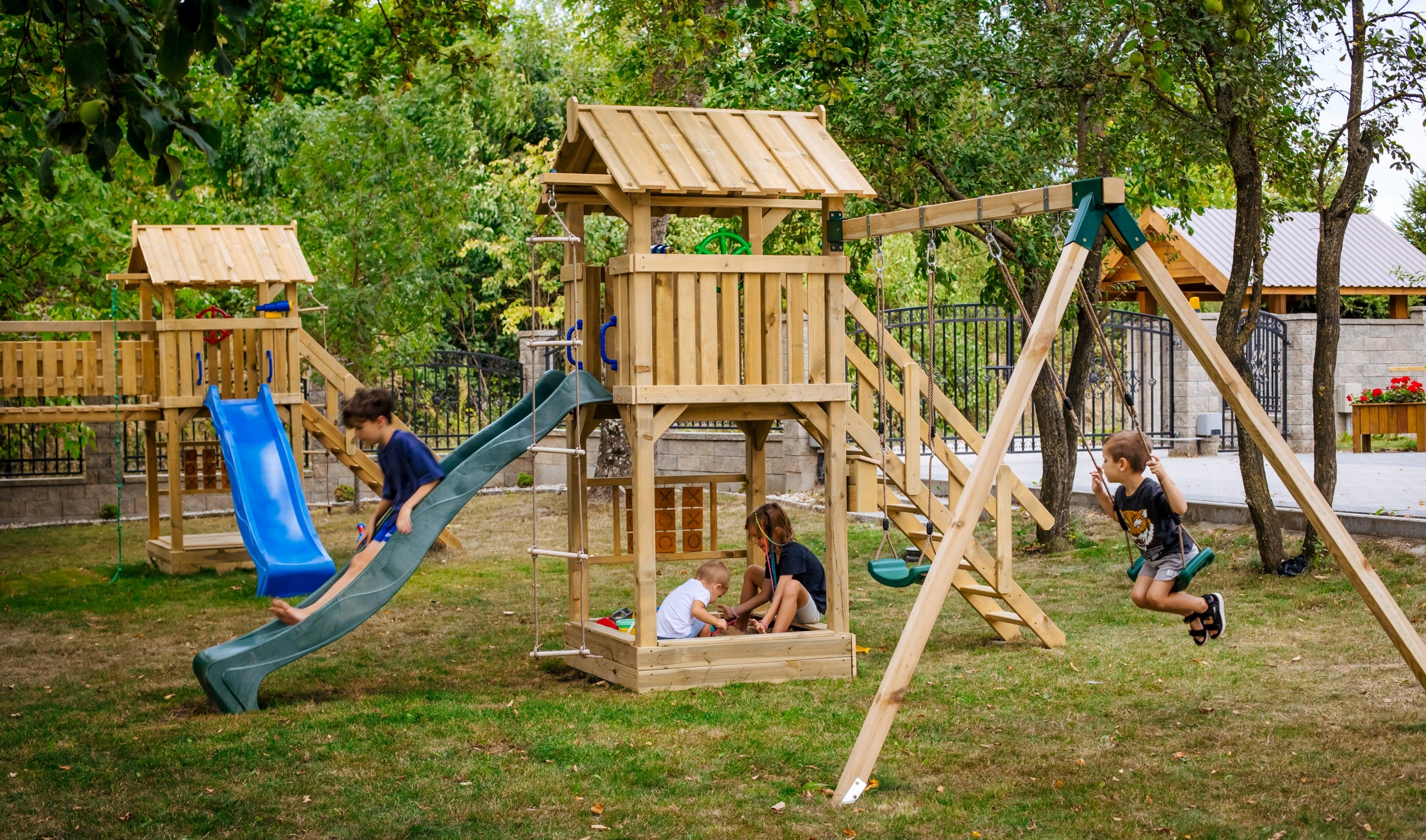 SQUARE TOYS Slide Cottage for children 2x Swing Sandbox CE +Freebies Brand MEBLOGRÓD