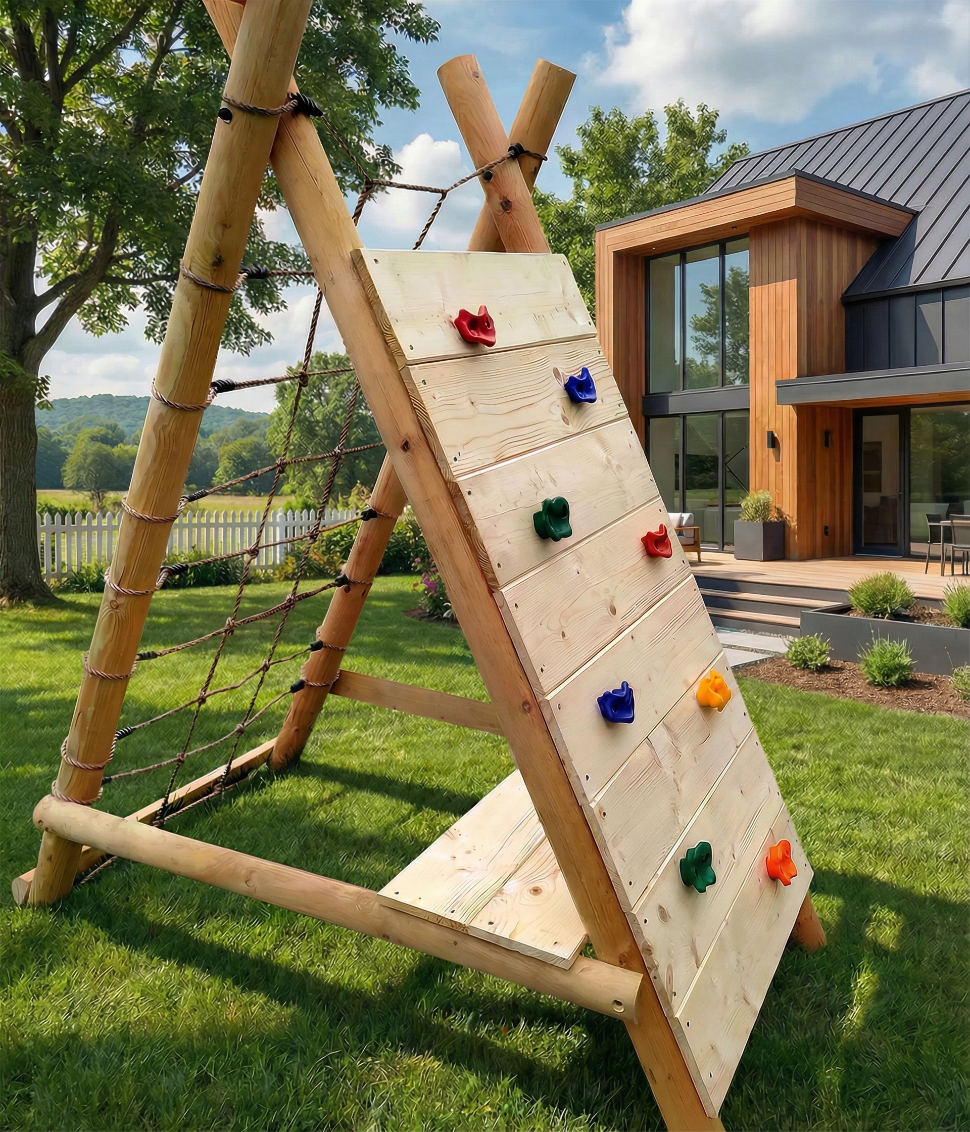 SQUARE TOYS WOODEN FOR GARDEN DOUBLE-SIDED CHEERFUL CLIMBING WALL Manufacturer code SCI05