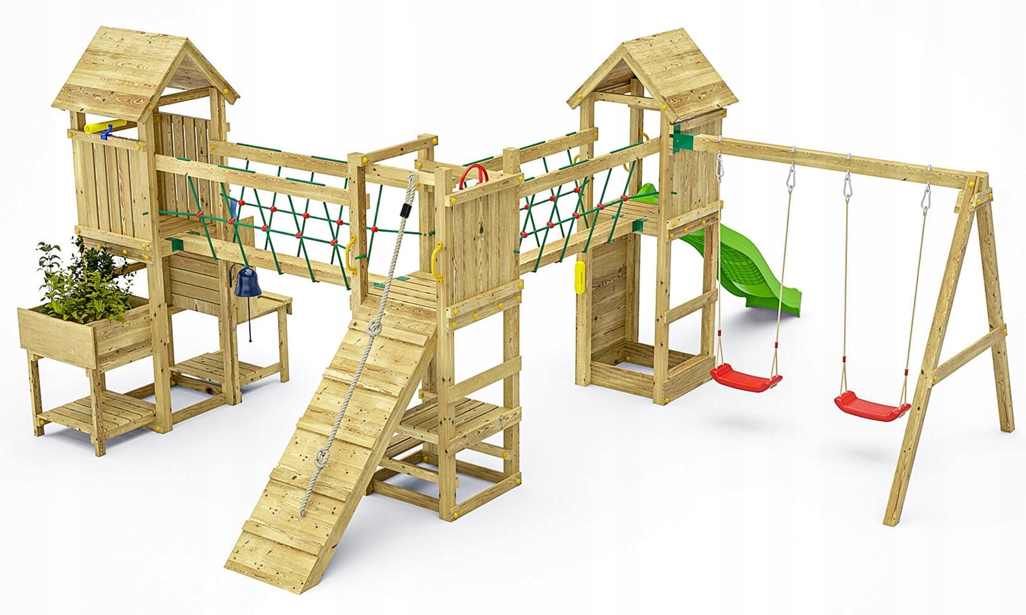 SQUARE TOYS WOODEN GARDEN XXL PREMIUM 2x BRIDGE 2x SWING KITCHEN TABLE