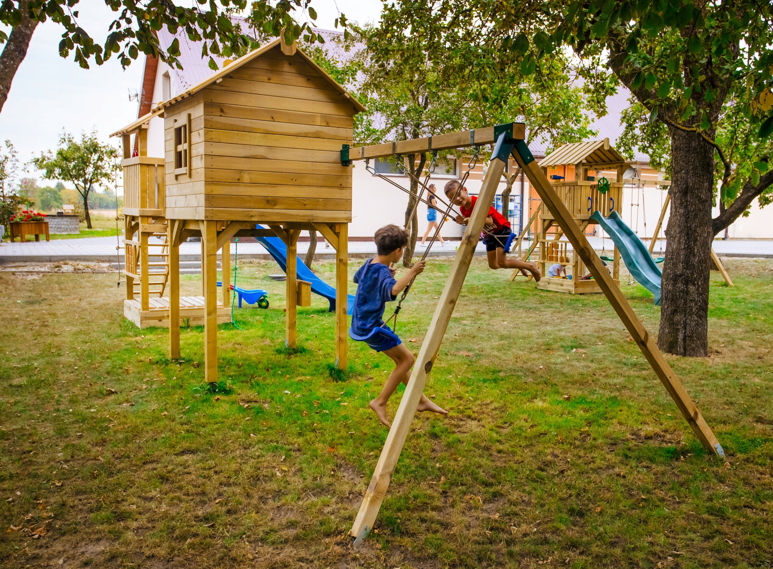 SQUARE TOYS XXL Slide Cottage for children 2x Swing Sandbox +Freebie Brand MEBLOGRÓD