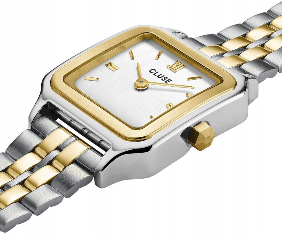 SQUARE WOMEN'S WATCH CLUSE CW11801 BIKOLOR SILVER-GOLD SLIM 24mm BOX Manufacturer code CW11801