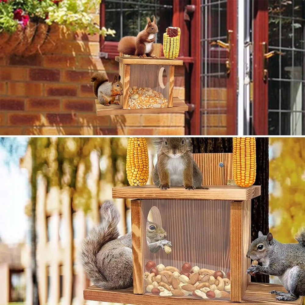 SQUIRREL FEEDER - COTTAGE, NESTING BOX WITH OPENING ROUND 35X24CM Type nesting box (feeder)