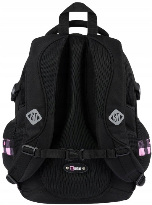 ST.RIGHT PINK CHECKERED SCHOOL BACKPACK FOR GIRLS Packaging status original