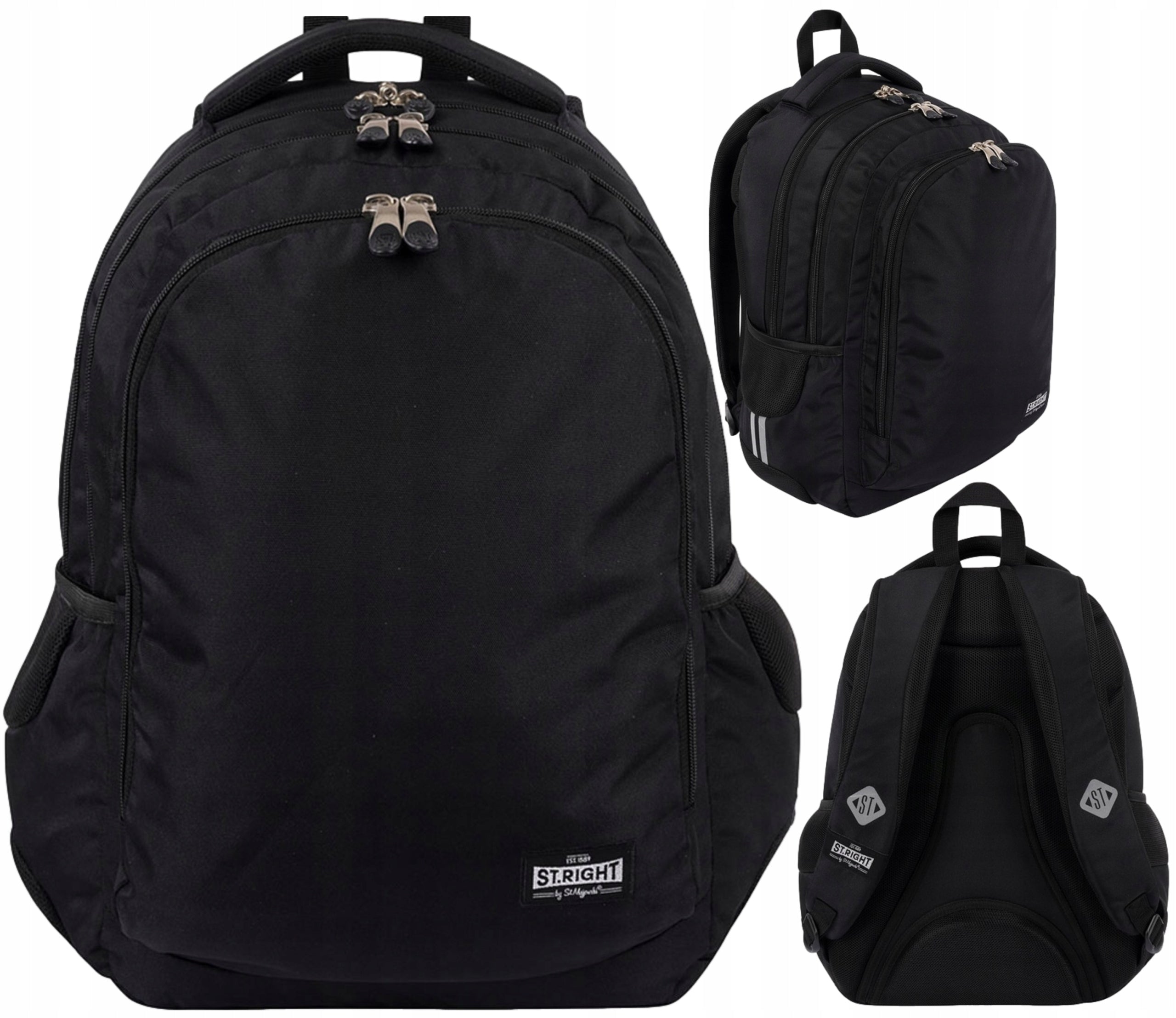 ST.RIGHT ST.MAJEWSKI BLACK VINTAGE SCHOOL BACKPACK