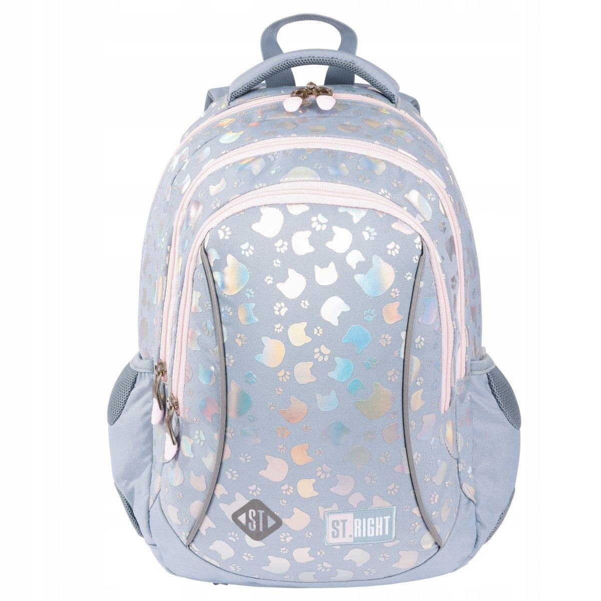 ST.RIGHT school backpack multi-chamber satchel Silver Cats cats