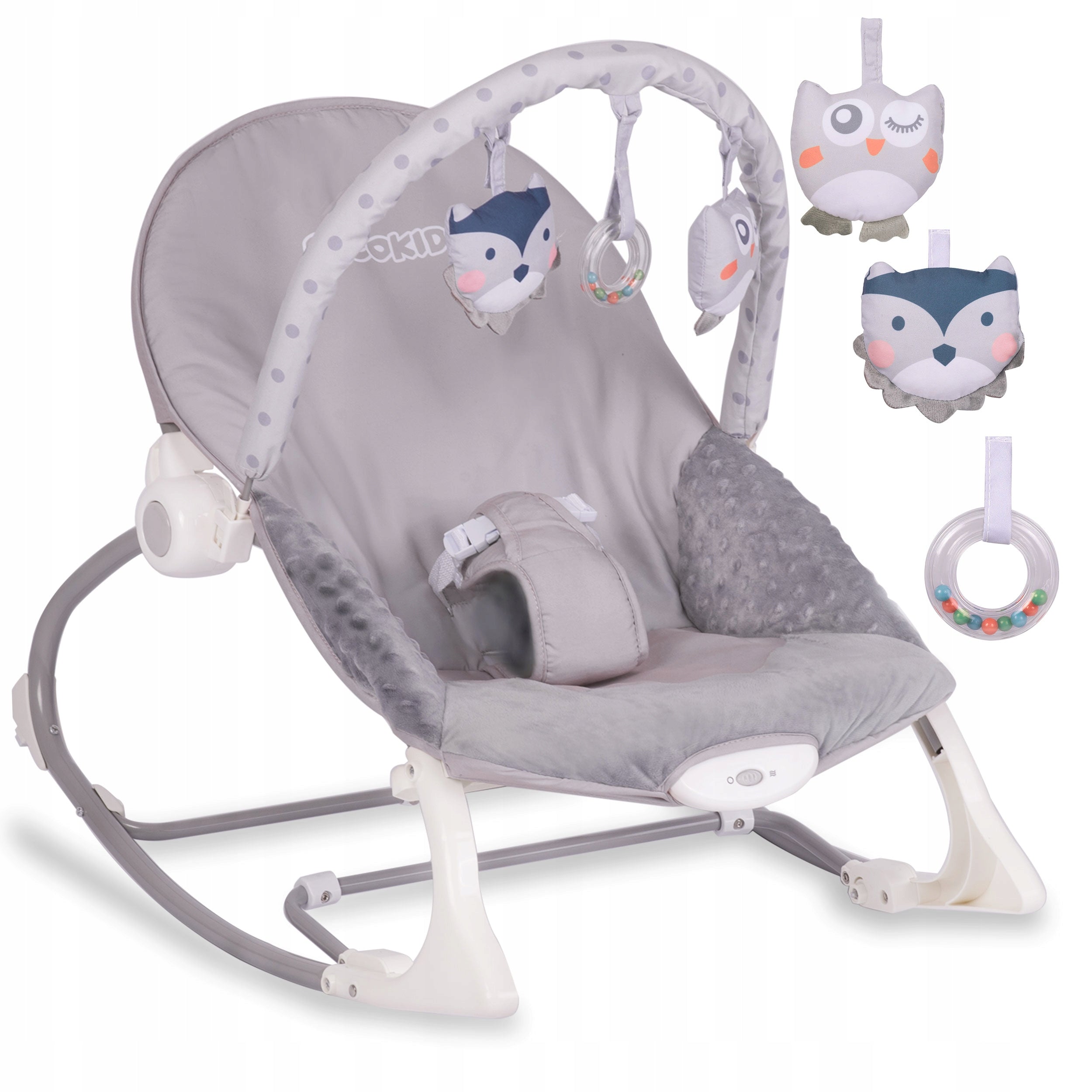 STABLE BABY LOUNGER ROCKER 2IN1 CRADLE VIBRATION TOY0-18KG Additional features activity bar vibratory system battery-operated removable covering