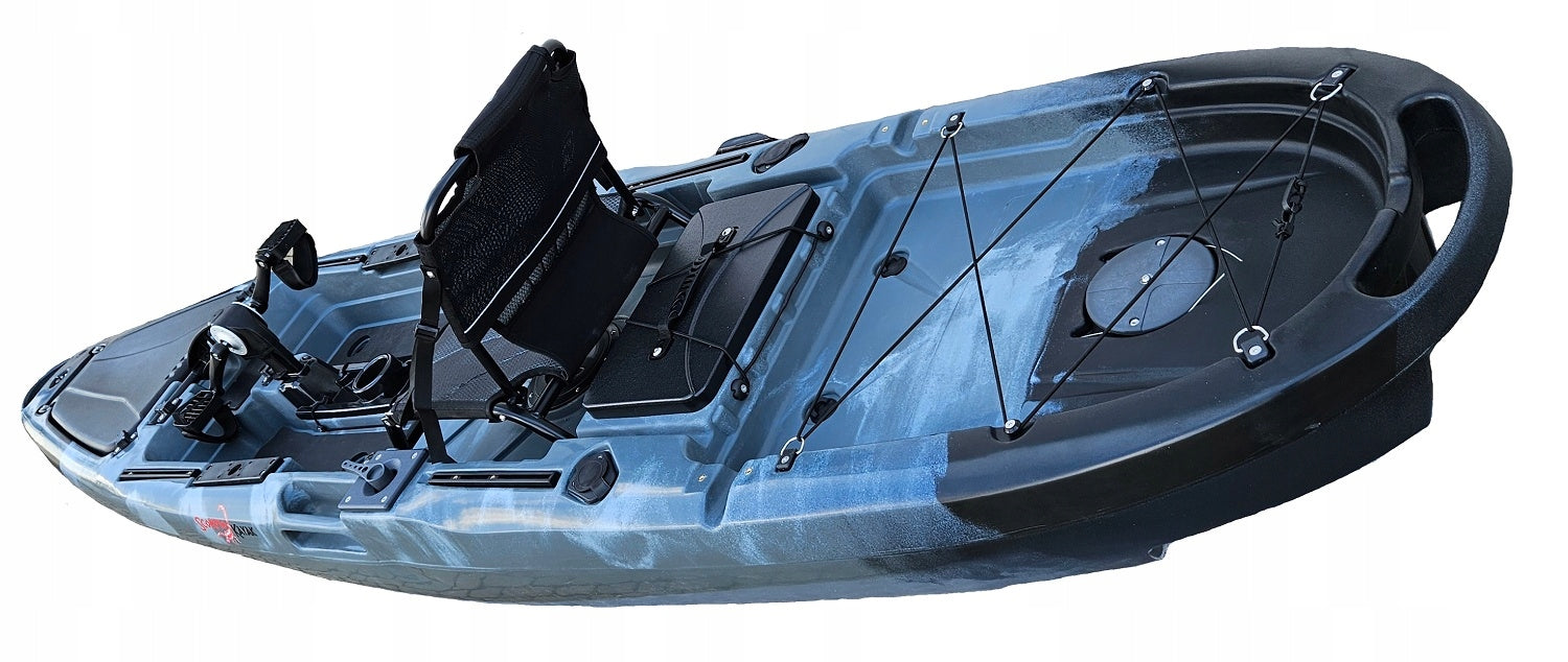 STABLE COMFORTABLE PEDAL FISH 12 PRO FISHING KAYAK WITH FOOT DRIVE Model PEDAL FISH 12 PRO GUN GREY