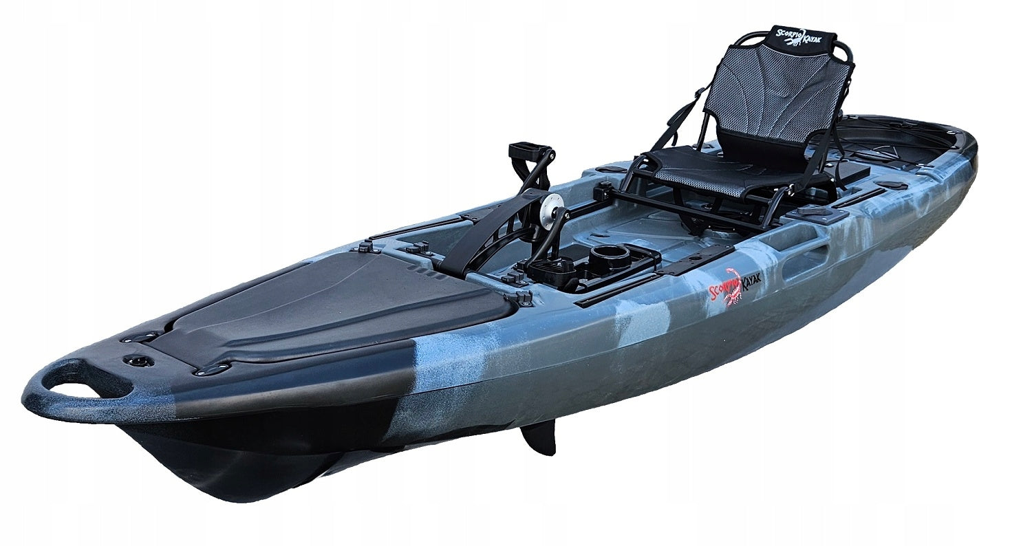 STABLE COMFORTABLE PEDAL FISH 12 PRO FISHING KAYAK WITH FOOT DRIVE