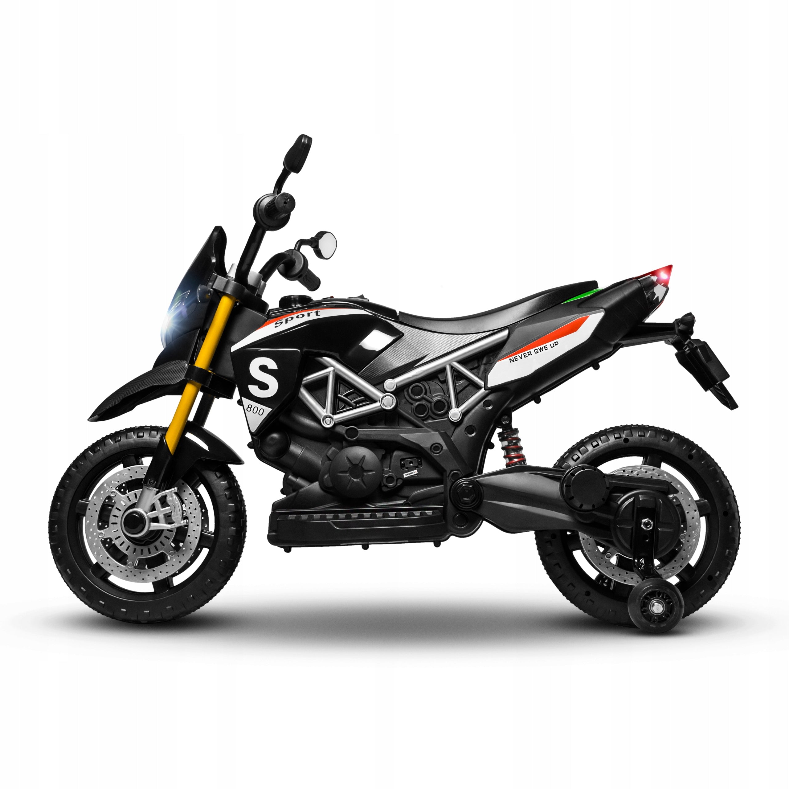STABLE battery motor LEATHER LEDS DETACHABLE SIDE WHEELS SHOCK ABSORBER Manufacturer code Trójkołowy motor na akumulator