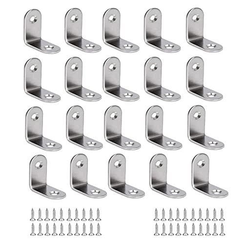 STAINLESS STEEL ANGLE BRACKETS FOR FURNITURE 25X25MM 20 PIECES METAL Brand no brand