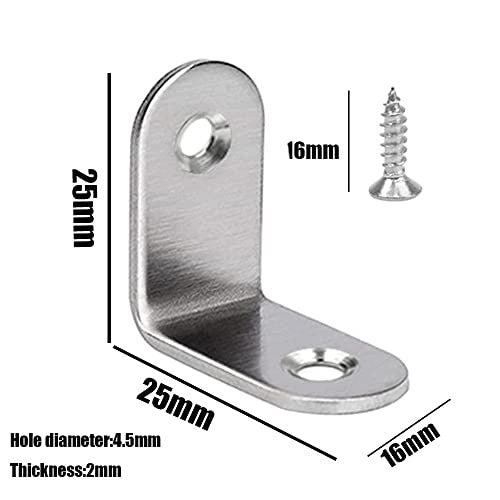 STAINLESS STEEL ANGLE BRACKETS FOR FURNITURE 25X25MM 20 PIECES METAL Manufacturer code Nieoznaczona