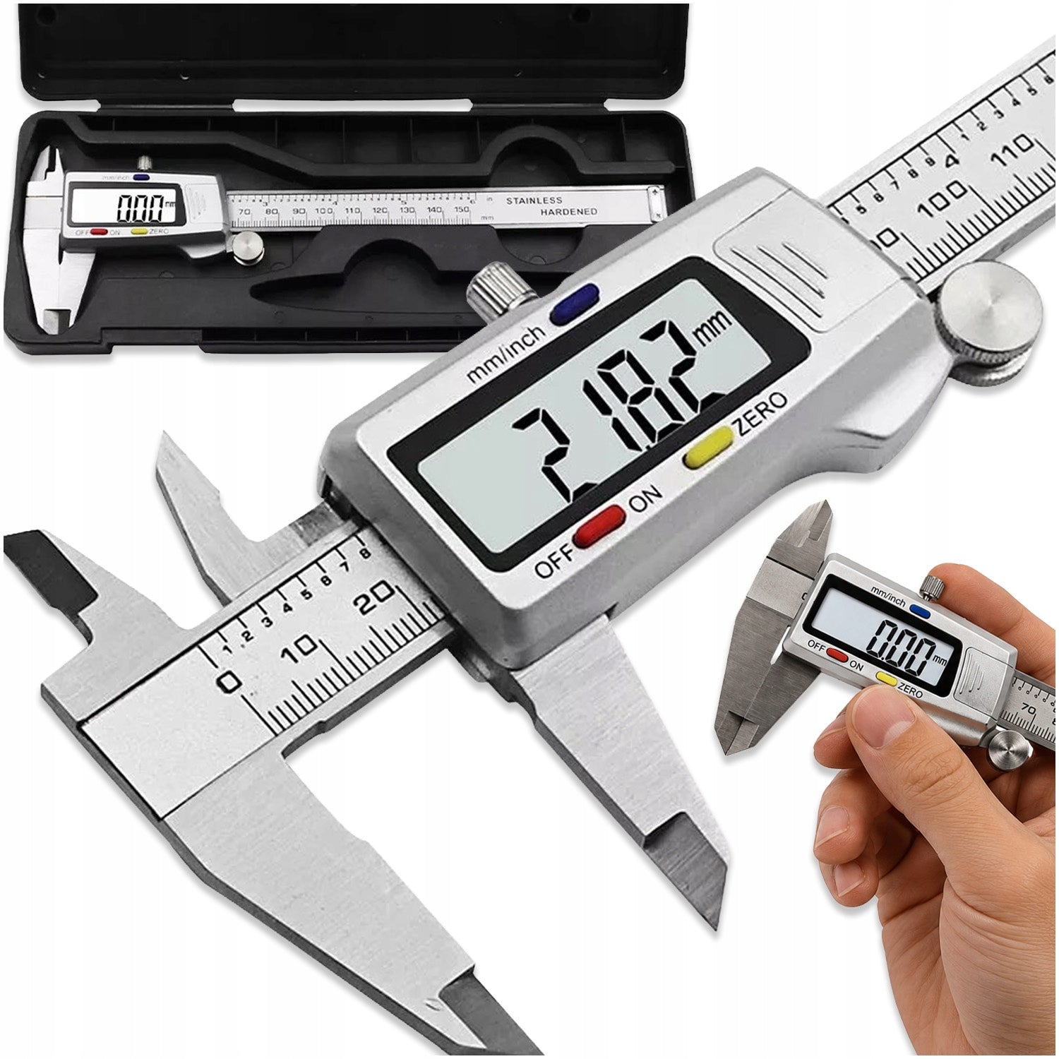 STAINLESS STEEL ELECTRONIC CALIPER DIGITAL 0-150MM CASE Manufacturer code SUWMIARKA ELEKTRONICZNA 0-150MM ETUI MEMFLOW