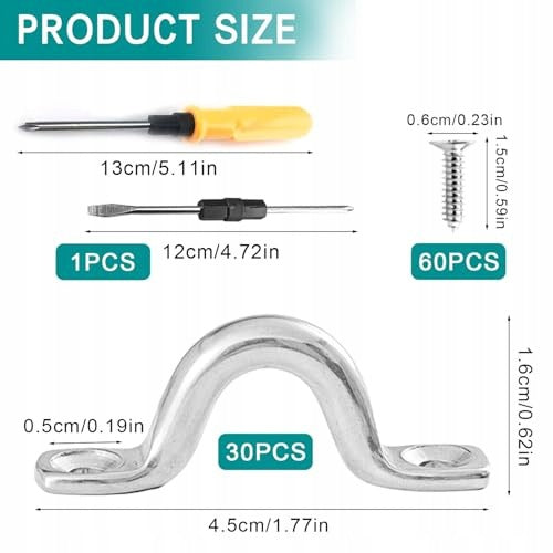 STAINLESS STEEL EYE PLATE 30 PCS FOR BOAT KAYAKS MOUNT Manufacturer code SWC5908807159547