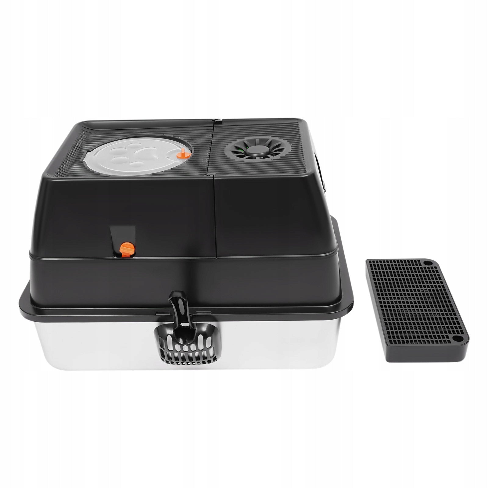 STAINLESS STEEL LITTER BOX FOR CAT COMPLETELY CLOSED 60X40X39 CM Color black