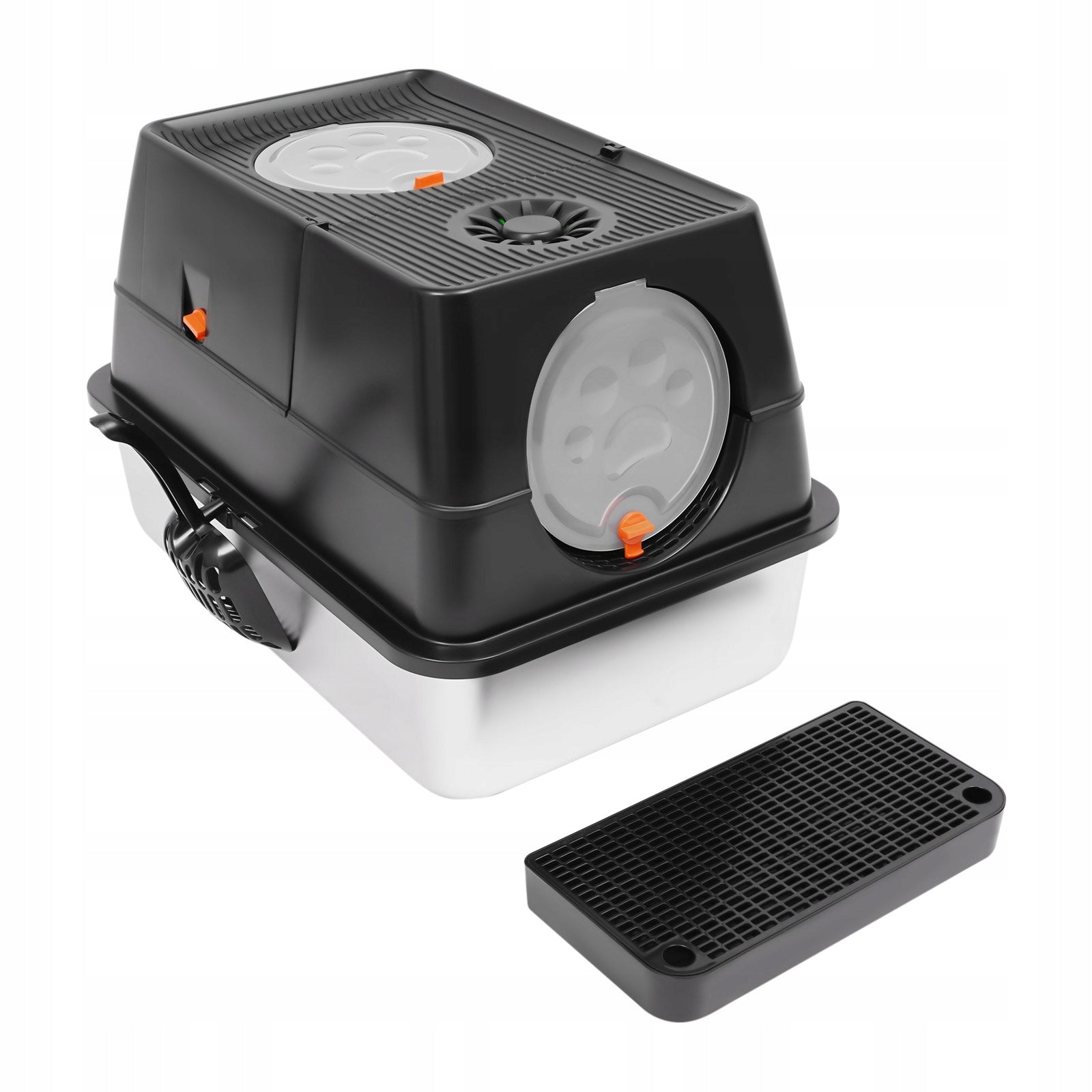 STAINLESS STEEL LITTER BOX FOR CAT COMPLETELY CLOSED 60X40X39 CM Kind closed litter box