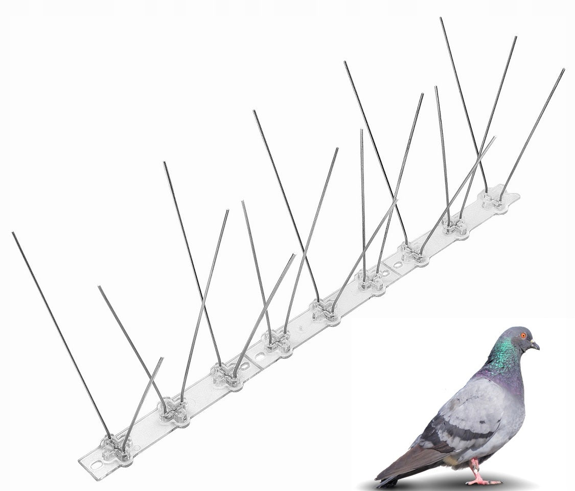 STAINLESS STEEL PIGEON BIRD SPIKES AGAINST PIGEON BIRDS 3-ROW U2