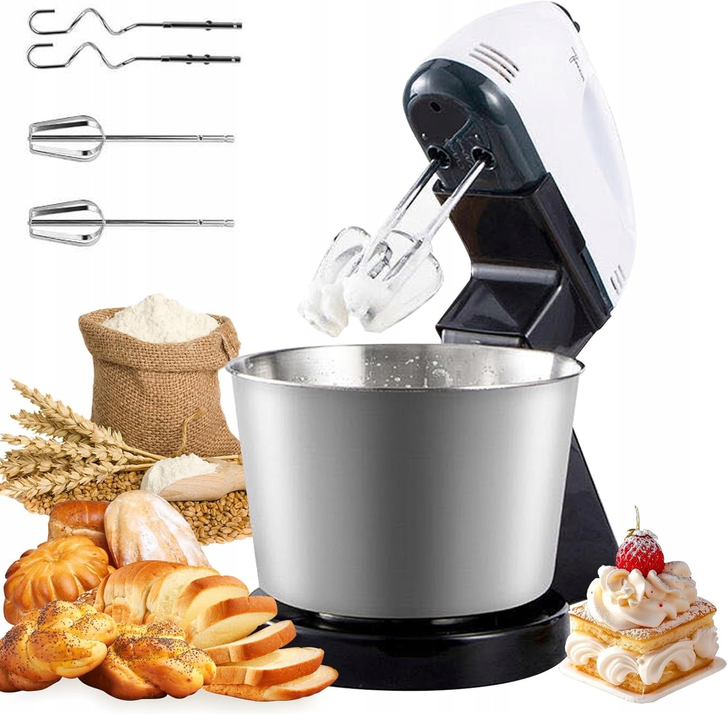 STAND MIXER WITH 7 SPEED LEVELS FOR WHIPPING CREAM, PROTEIN 2L