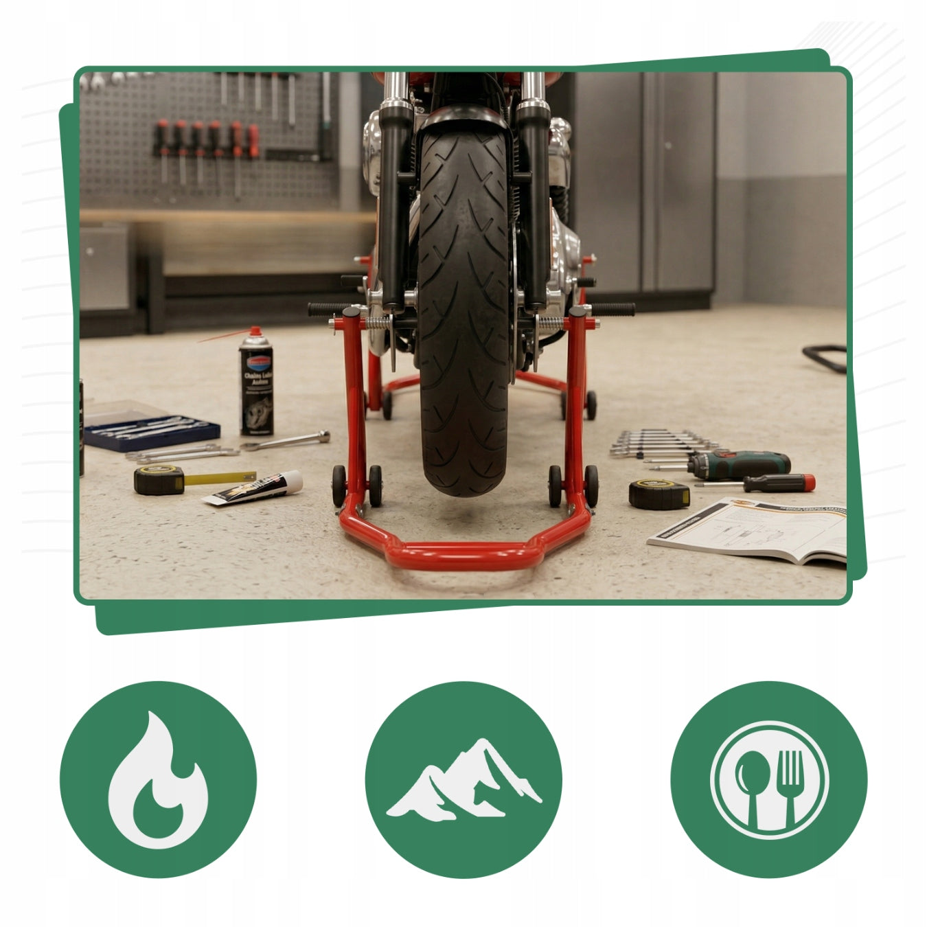 STAND MOTORCYCLE LIFTER FRONT ADJUSTABLE 450KG LAG FORK DURABLE Manufacturer no brand