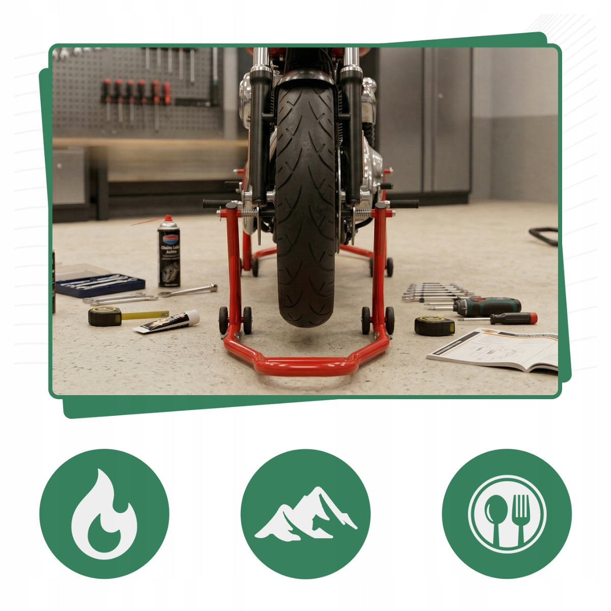 STAND MOTORCYCLE LIFTER FRONT ADJUSTABLE 450KG LAG FORK DURABLE Manufacturer no brand