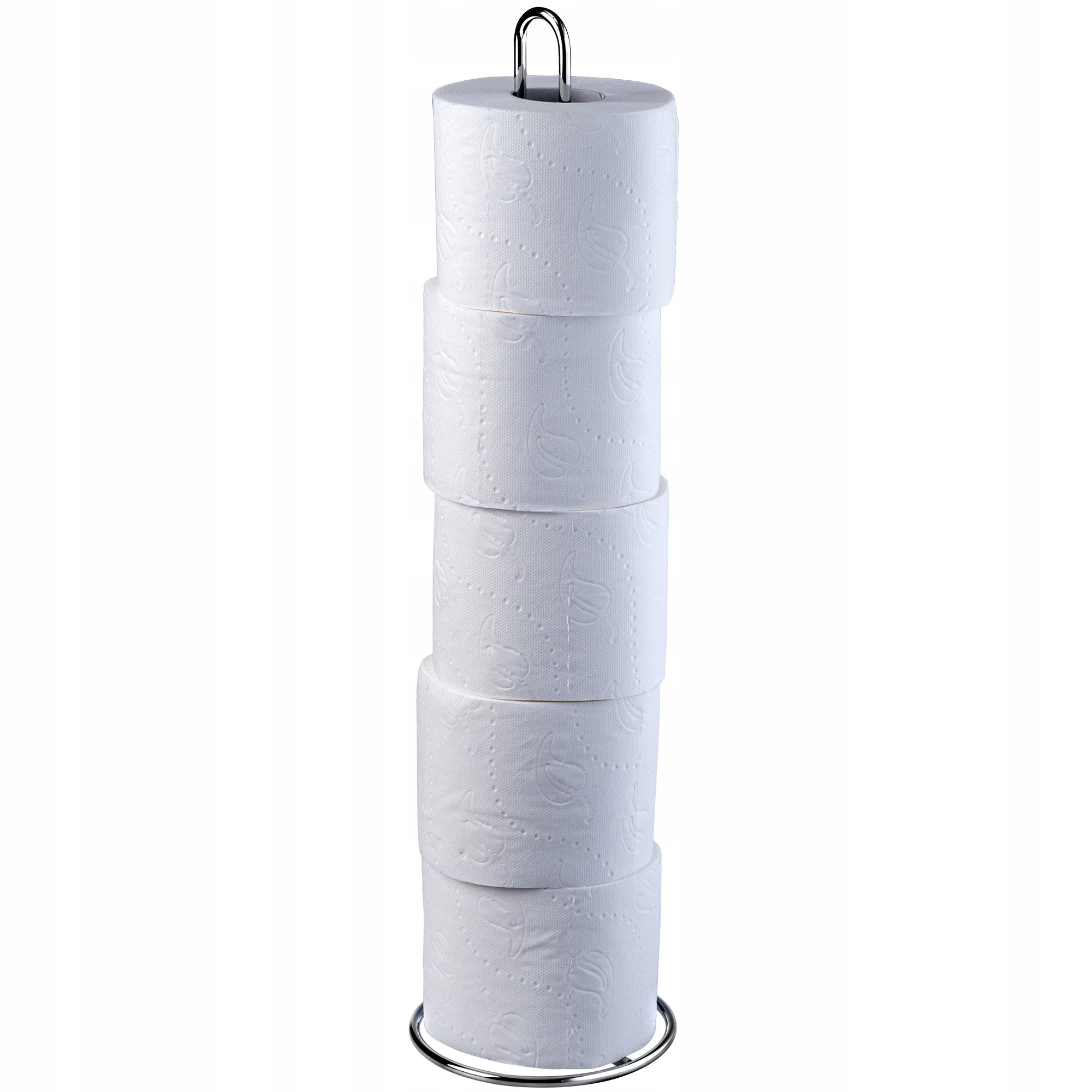 STAND TOILET PAPER HOLDER SILVER SPARE FOR 5 ROLLS FOR TOILET