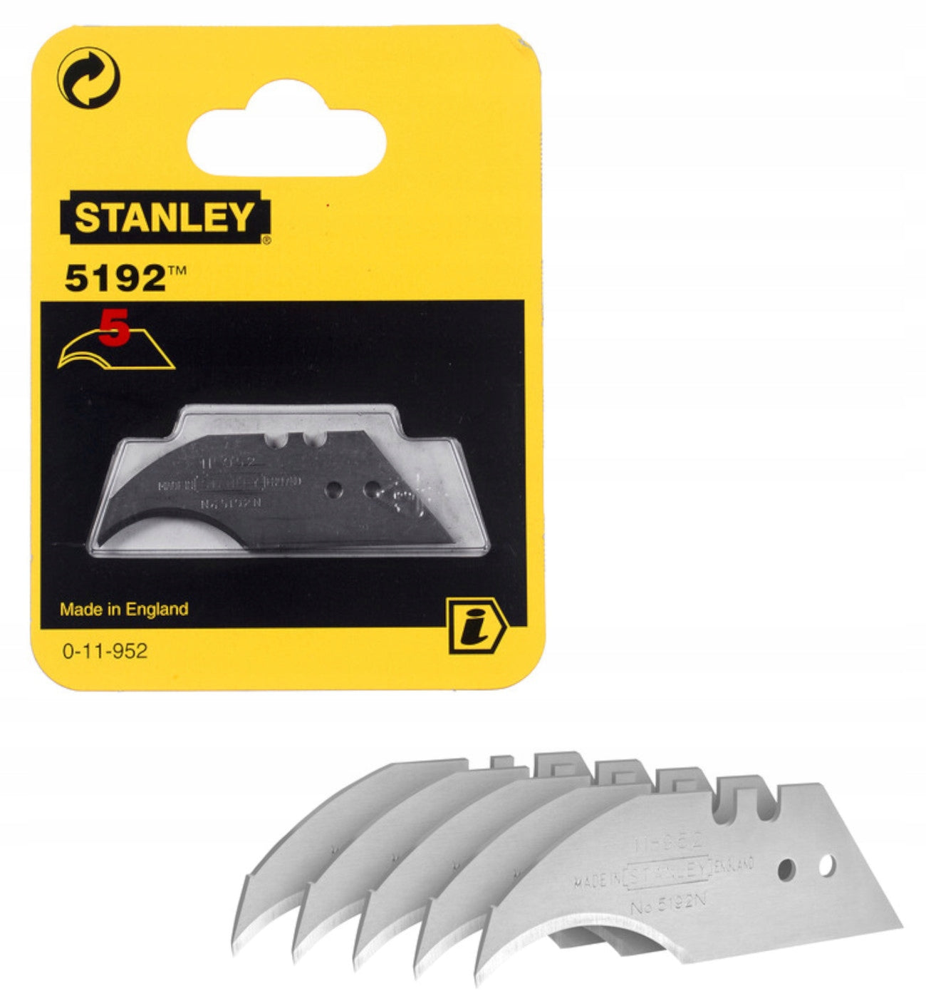 STANLEY HOOK BLADES TYPE 5192 5 PIECES 0-11-952