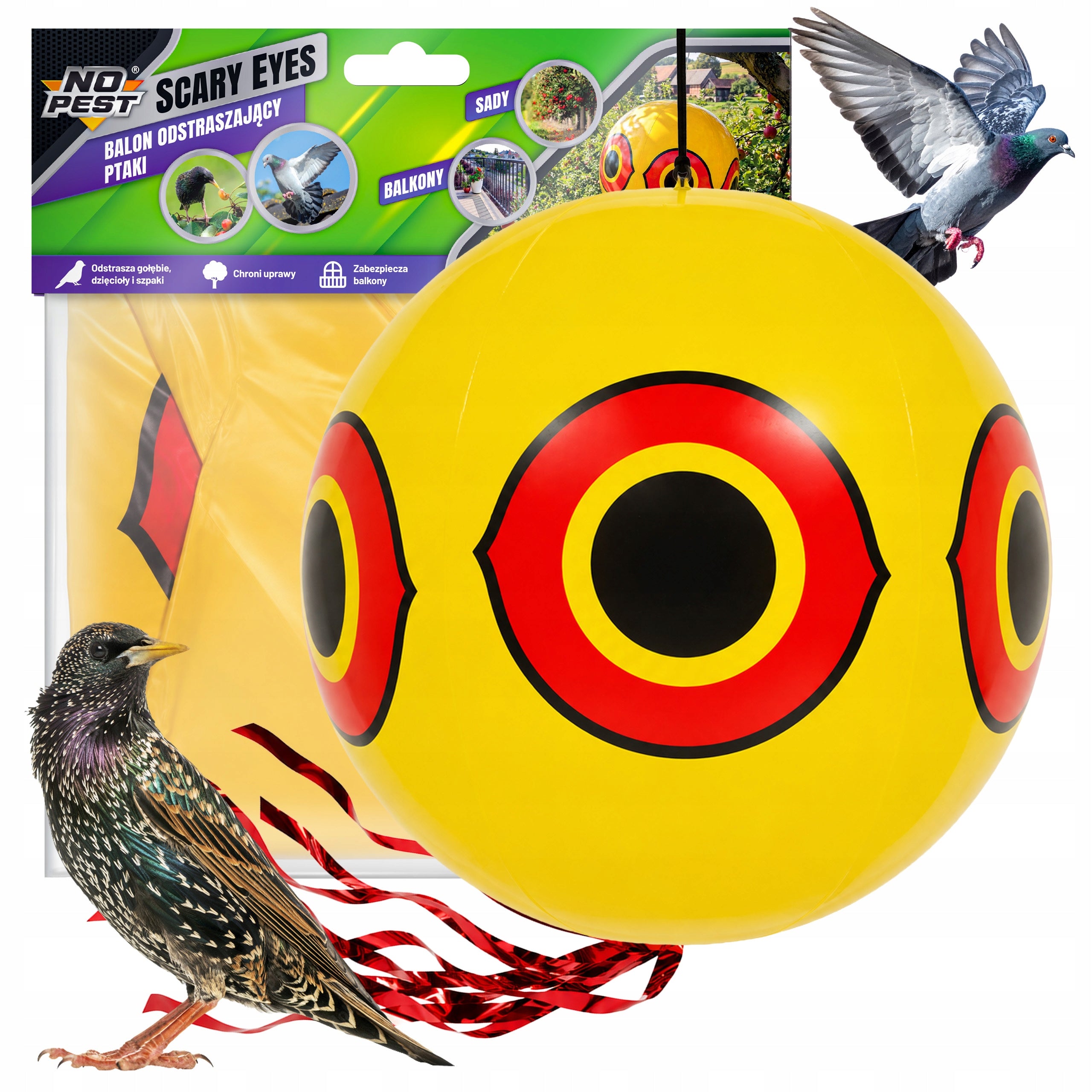 STARLING BIRD REPELLENT NO PEST YELLOW PIGEON BIRD REPELLENT BALLOON