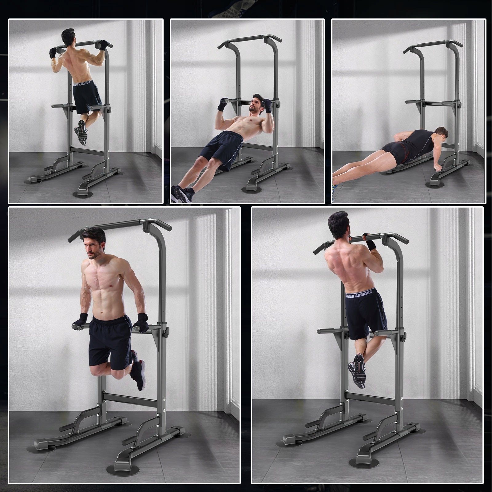 STATIONARY EXERCISE HANDRAILS for dips Pull-up BAR ADJUSTABLE Packaging status original