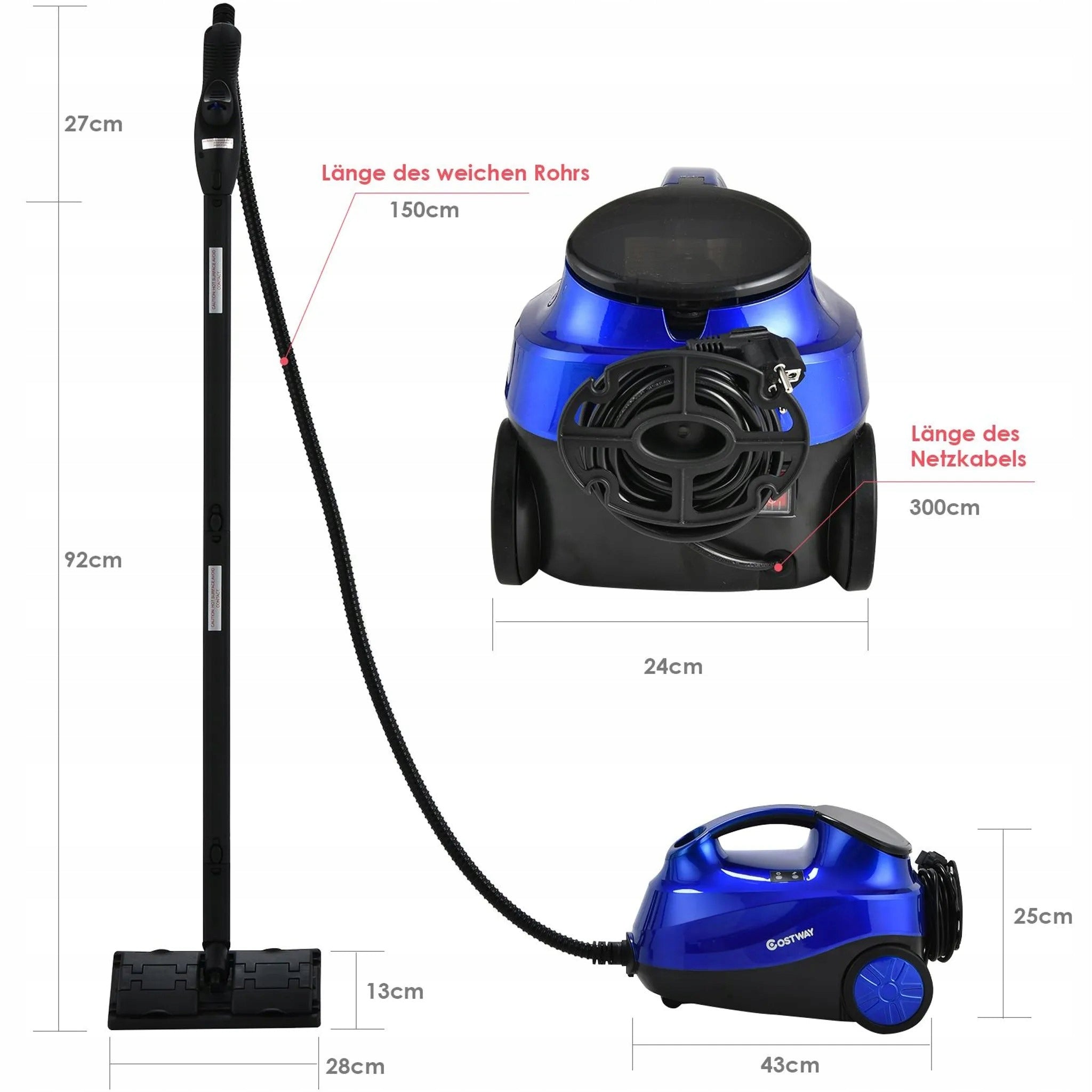 STEAM CLEANER 2000W 4 BAR 19 ACCESSORIES 1,5L STEAM CLEANER Brand Costway