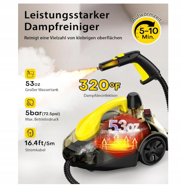 STEAM CLEANER 2000W STEAMER, STEAM MOP XXL 23 AKCESORIA MULTIPURPOSE Manufacturer code B0FK5B5PWY