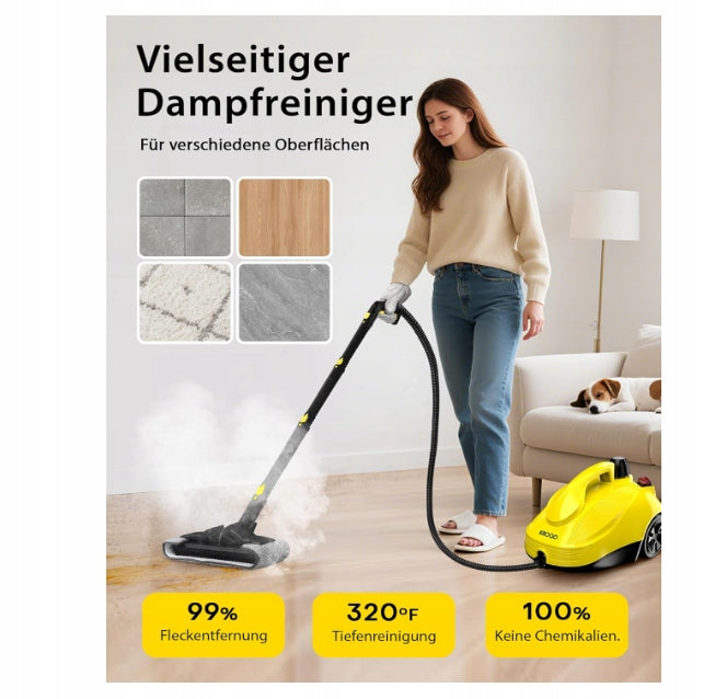 STEAM CLEANER 2000W STEAMER, STEAM MOP XXL 23 AKCESORIA MULTIPURPOSE Power 1050 W