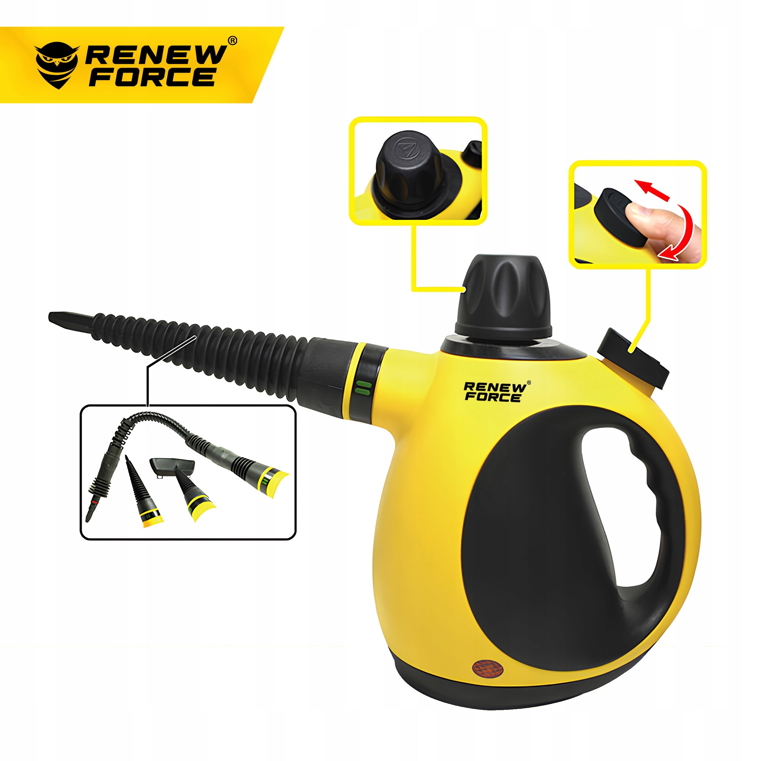 STEAM CLEANER 3 BAR POWER 1000W FOR UPHOLSTERY STAIN GROUT WINDOWS Dominant color yellow/gold
