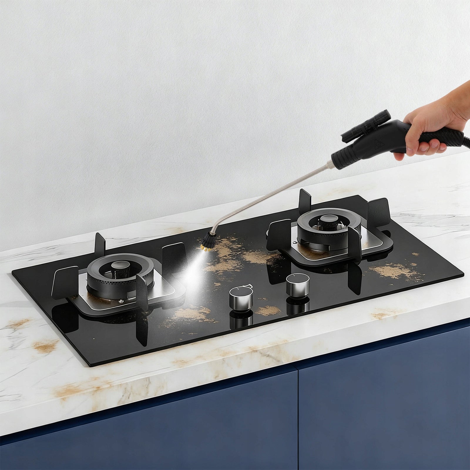 STEAM CLEANER 3000W 600KPA PRESSURE FOR KITCHEN/FURNITURE/FLOOR/CAR Dominant color black