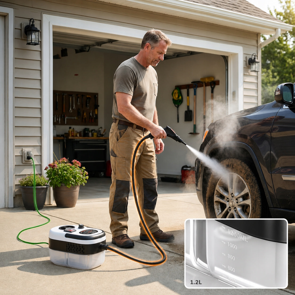 STEAM CLEANER FOR CAR WINDOWS UPHOLSTERY GROUT STEAMER PRESSURE MOP Brand no brand