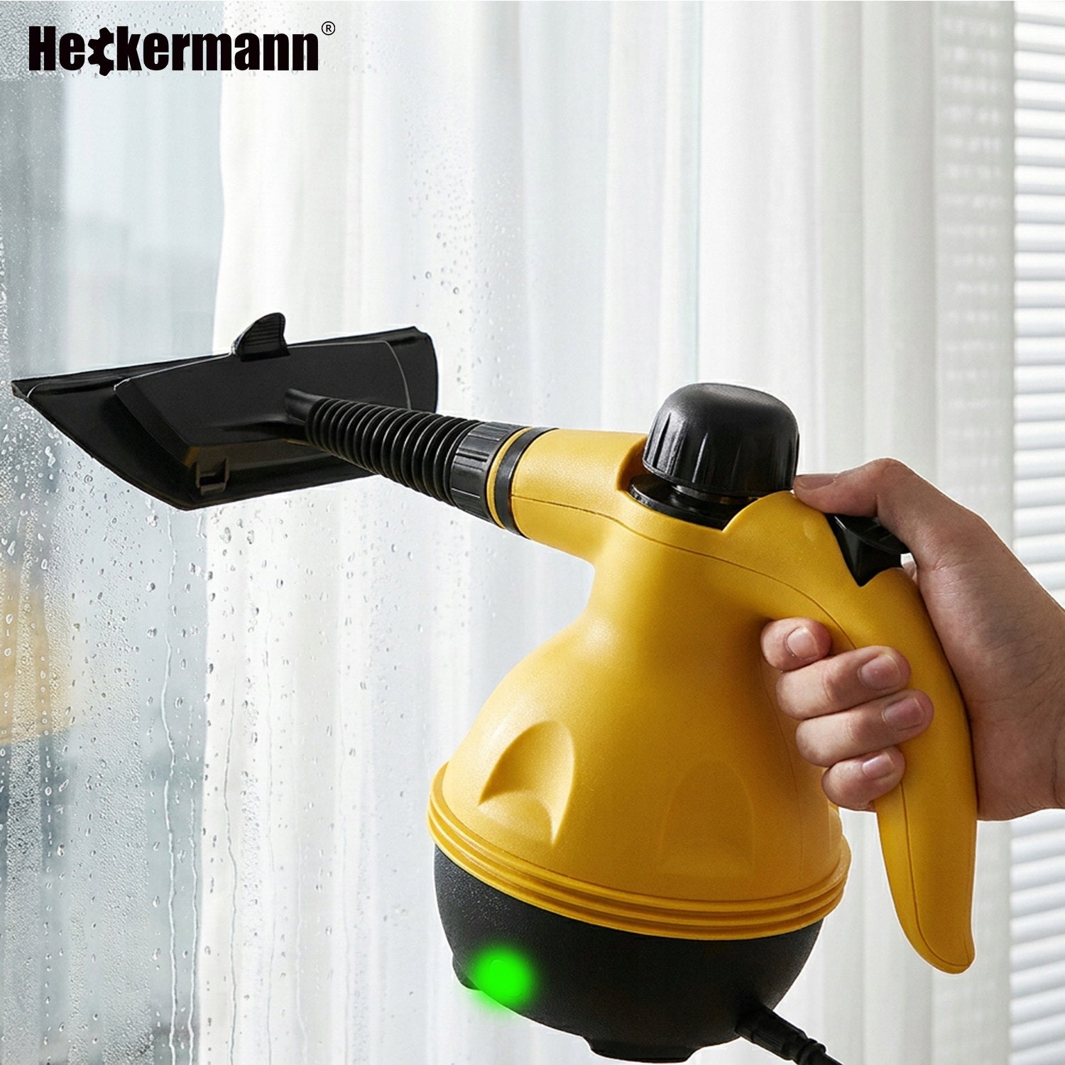 STEAM CLEANER FOR GROUT WINDOWS UPHOLSTERY CLEANER HAND STEAMER 3,5 Bar 1000W Dominant color yellow/gold