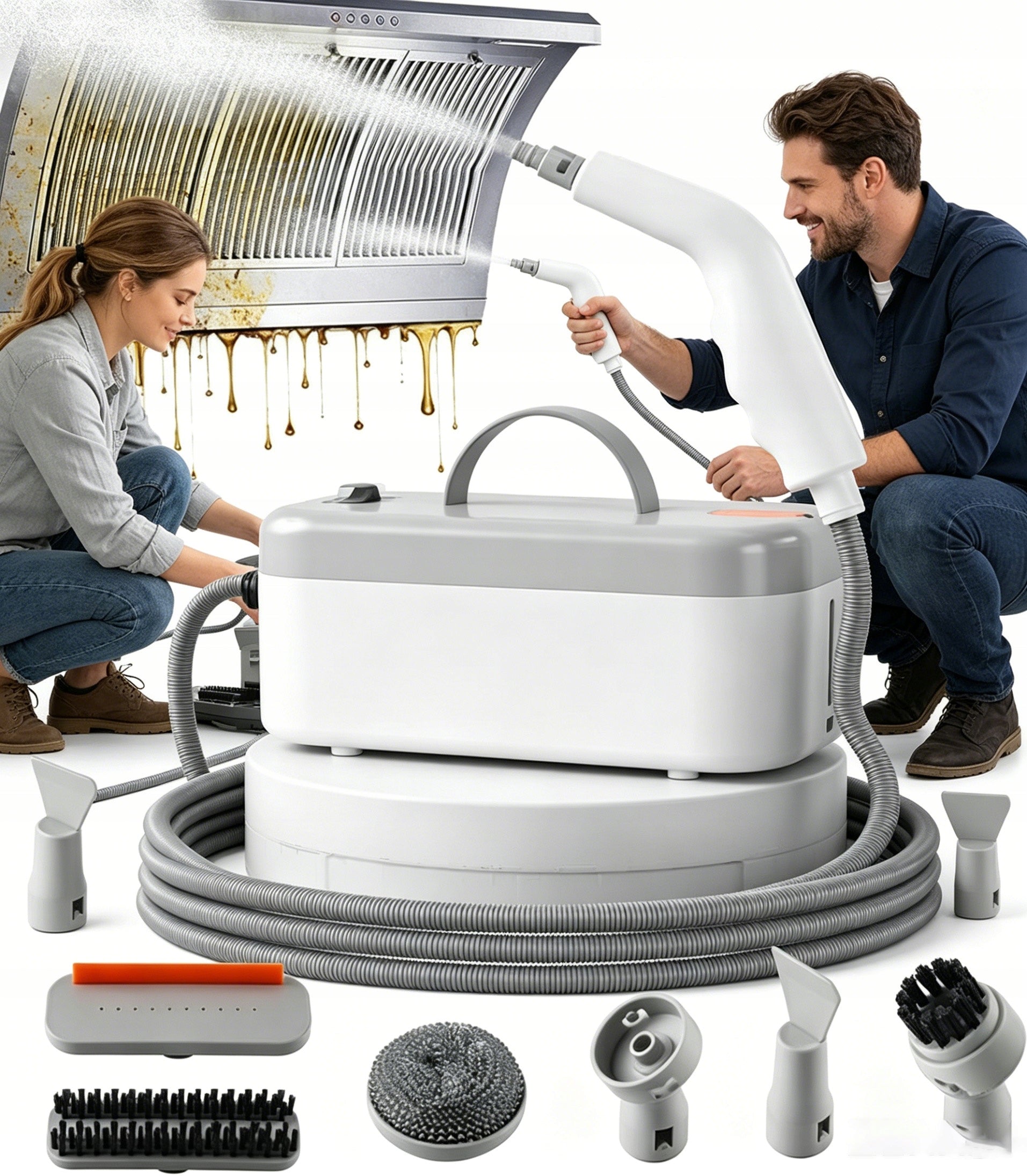 STEAM CLEANER HANDHELD STEAM MOP UPHOLSTERY GROUT WINDOW CLEANER SET 1200W