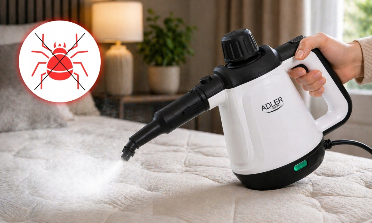 STEAM CLEANER MOP HAND STEAMER FOR CAR WINDOWS GROUT UPHOLSTERY 2000W Dominant color white
