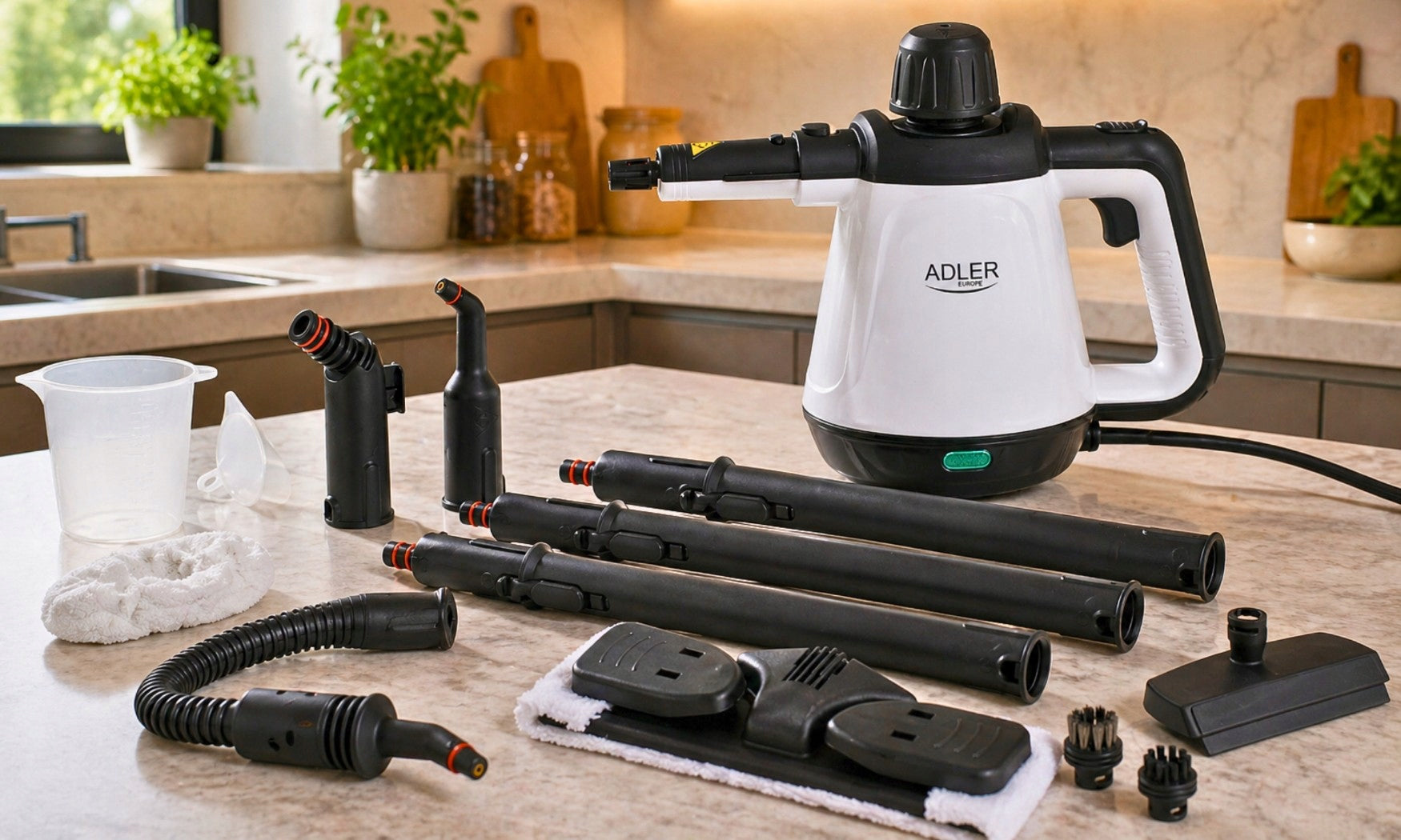 STEAM CLEANER MOP HAND STEAMER FOR CAR WINDOWS GROUT UPHOLSTERY 2000W Maximum steam pressure 3.5 bar