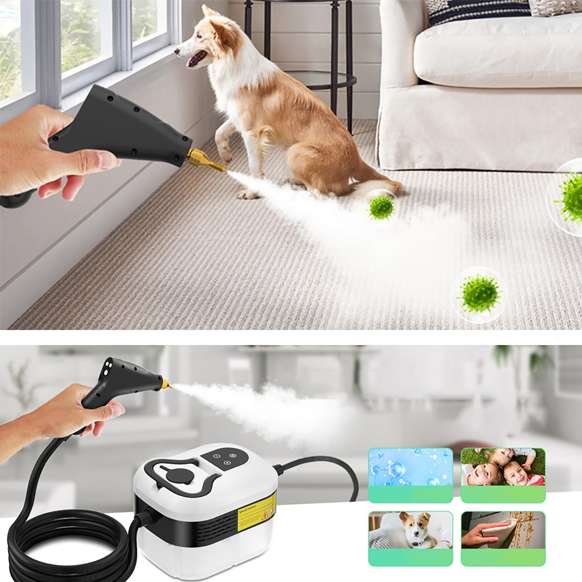 STEAM CLEANER MOP HAND STEAMER FOR CAR WINDOWS GROUT UPHOLSTERY 2500W Brand no brand