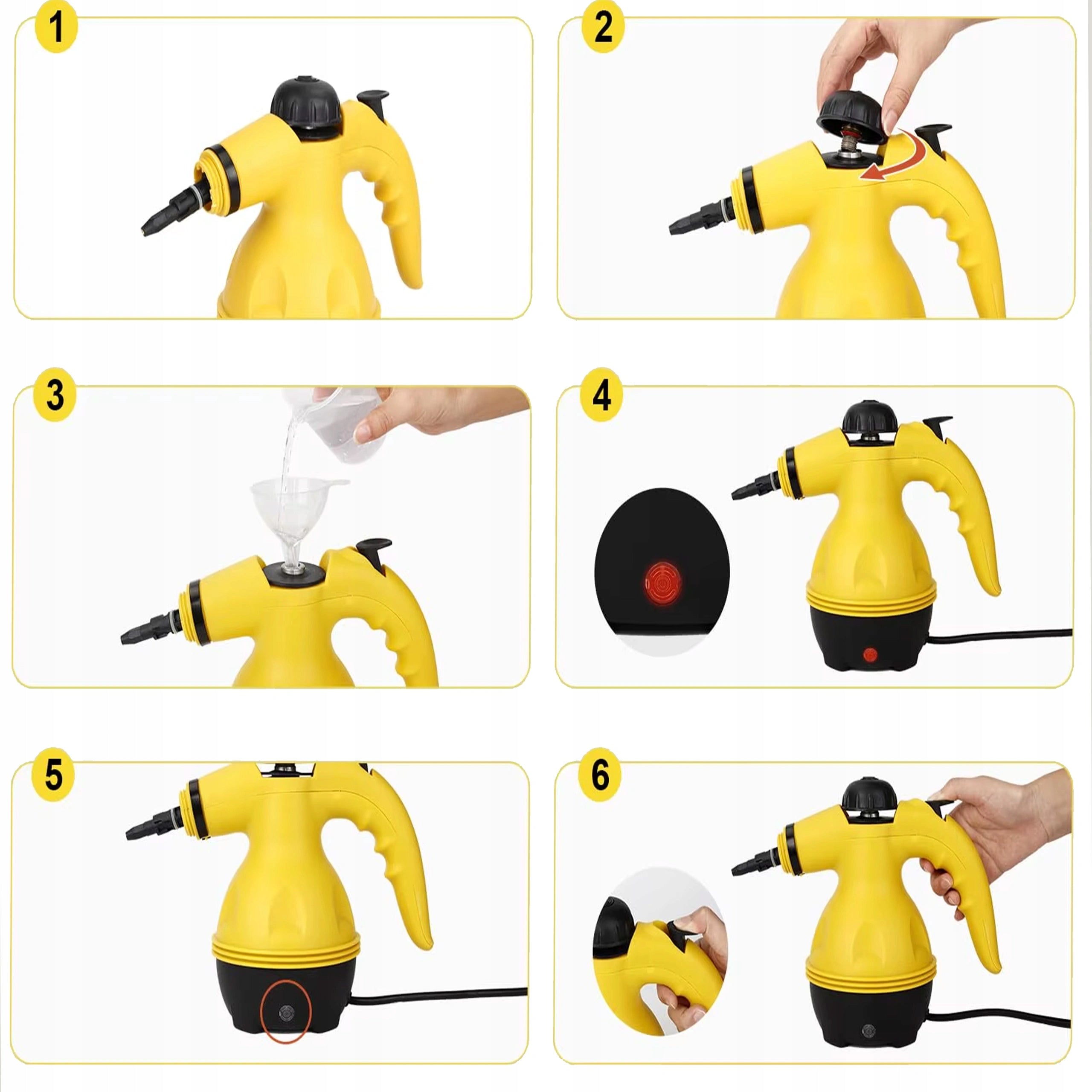 STEAM CLEANER PRESSURE STEAMER GROUT WINDOWS UPHOLSTERY MOP Dominant color yellow/gold
