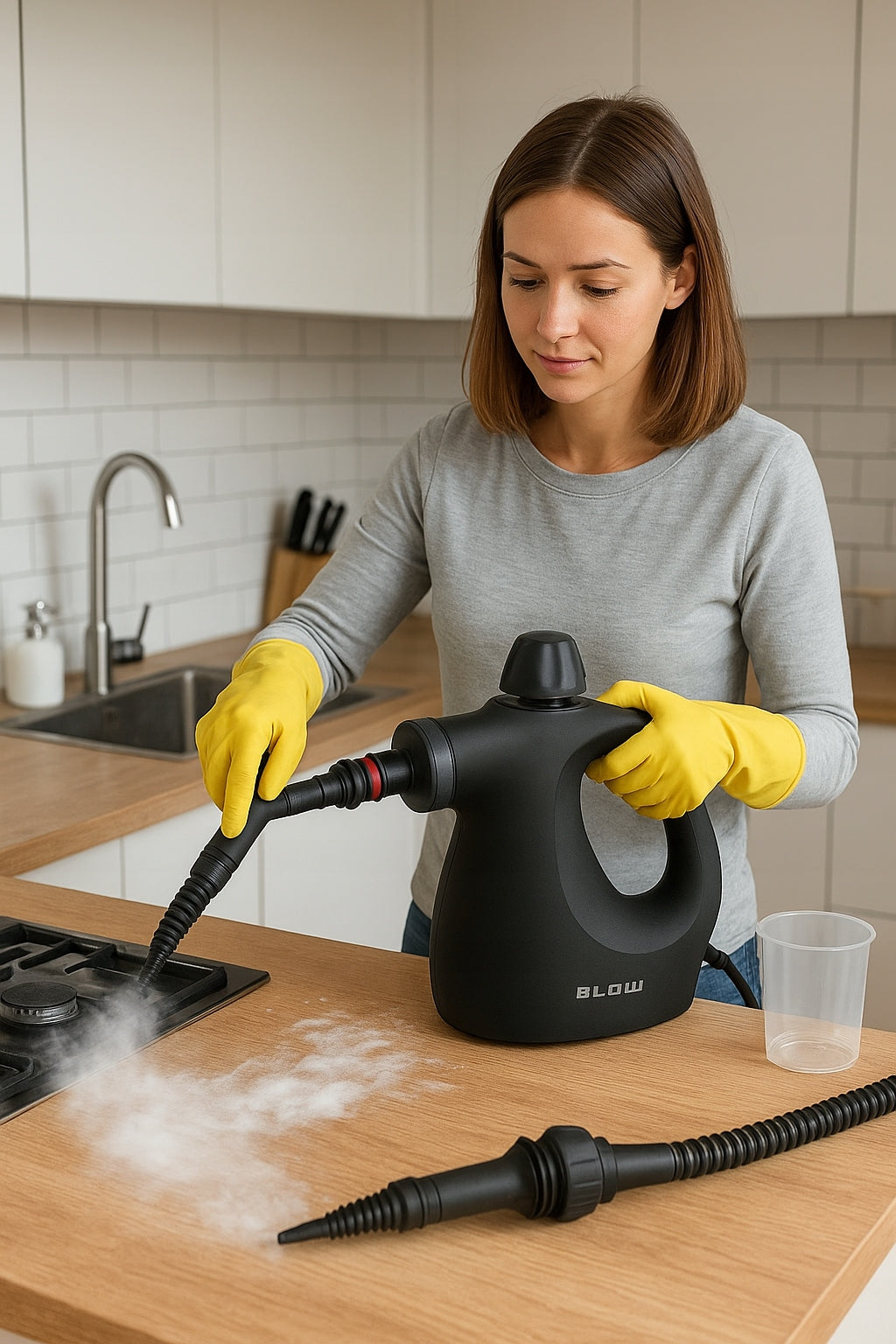 STEAM CLEANER STEAM PRESSURE CLEANER FOR UPHOLSTERY WINDOWS GROUT STEAMER 3m Power 1050 W