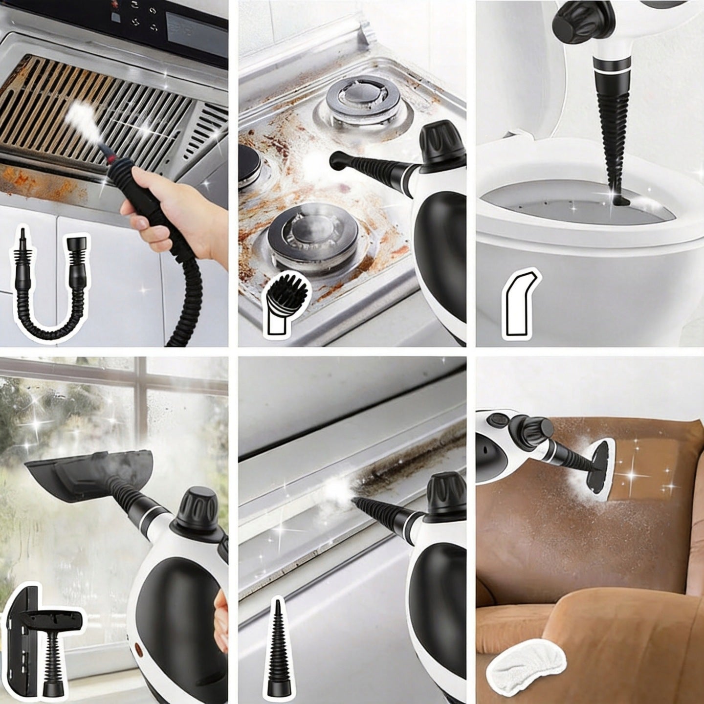 STEAM CLEANER STEAMER 1050W SET OF 15 ADDITIVES Maximum steam pressure 3 bar